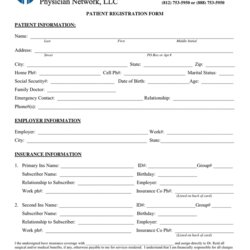 Preeminent Patient Registration Form In Word And Formats