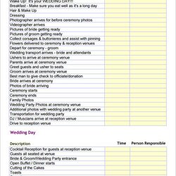 Great Wedding Schedule Template Free Word Excel Format Spreadsheet Coordinator Database Doc
