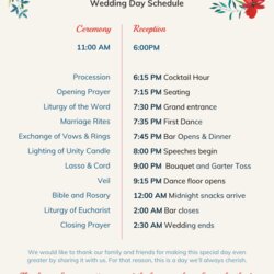 Vintage Wedding Day Schedule Template Frightening Templates Schedules Traditional