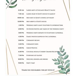 Fine Wedding Day Schedule Template In Google Docs