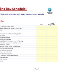 Exceptional Wedding Day Schedule Template Templates At