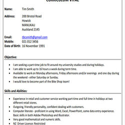 Supreme First Resume Templates Doc Job Time Template Part School