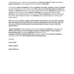 Wonderful Free Letter Of Recommendation Templates Samples Template Sample Employer Formats Position
