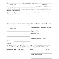 Outstanding Printable Power Of Attorney Template Templates