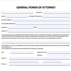 Out Of This World Free Sample General Power Attorney Forms In Ms Word Form