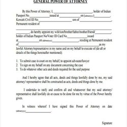 Free Power Of Attorney Forms In Form Simple General