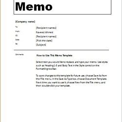 Free Editable Memo Templates For Ms Word Excel Memorandum Template