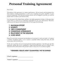 Outstanding Personal Training Contract Template Free Printable Documents Trainer Forms