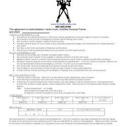 Fantastic Personal Training Contract Template Trainer Marvelous Contracts Photo