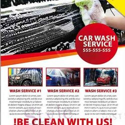 Peerless Car Wash Flyer Template Free Download Vector Stock