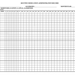 Preeminent Medication Administration Record Template Printable Chart Nursing Excel Templates Blank Log