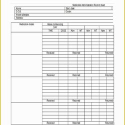 Brilliant Medication Administration Record Template Free Of Sheet Excel Schultz Word