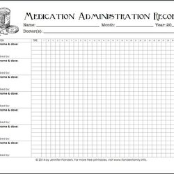 Fantastic Medication Administration Record Template Chart Printable Medicine Daily Log Blank Medications