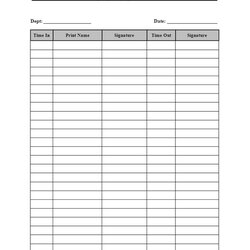 Tremendous Employee Sign In Sheet Daily Template Activities