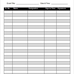 Fantastic Sign In Sheet Templates Doc Employee Template Sheets Excel Name Date Printable Meeting Business