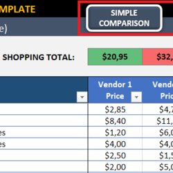 Exceptional Vendor Comparison Excel Template Cost Sheet Basic Price