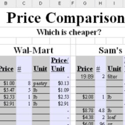 Excel Price Comparison Templates Word Formats Template Spreadsheet Quote Chart Sample Pricing Insurance