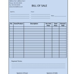 Peerless Bill Of Sales Template Free Word Templates Sale