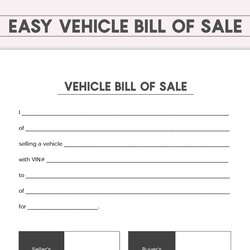 Page Vehicle Bill Of Sale