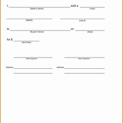 High Quality Simple Bill Of Sale Form Printable