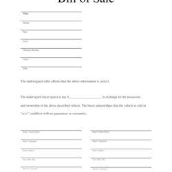 Basic Bill Of Sale Template Printable Blank Form Microsoft Word Vehicle