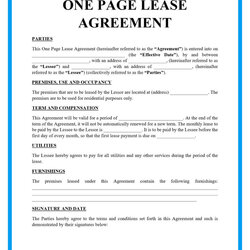 Great Rental Agreement Template Free Word Templates One Page Lease