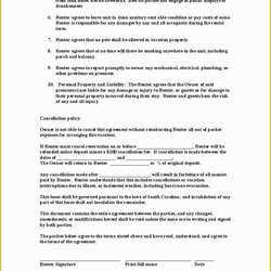 Swell Rental Lease Template Free Download Of Ideal Vacation Agreement California