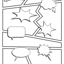 Eminent Best Comic Book Templates Printable Free For At Strip Template Kids