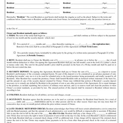Lease Agreement Form Free Printable Documents Rental Template Rent House Property Renewal Notary Agreements