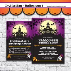 Cool Halloween Invitation Doc Instant Download