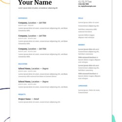 Sterling Resume Templates For Google Docs Examples Including Free Layout