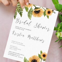 Capital Bridal Shower Invitations Free Printable Sunflower Invitation Template