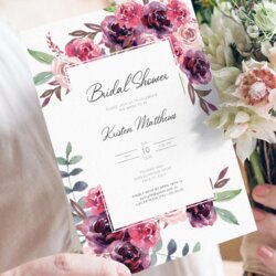 Legit Download Printable Burgundy Floral Bridal Shower Invitation Invitations Wedding Template