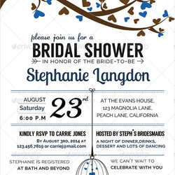 Excellent Wedding Shower Invitation Templates Free Sample Example Format Template Illustrated Bridal