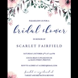 Peerless Wedding Shower Invitation Template Rustic Bridal Flowers