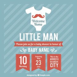 Outstanding Free Vector Baby Shower Card Template For Boy