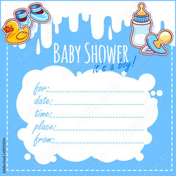 Swell Baby Shower Card Boy Blank Invitations For In