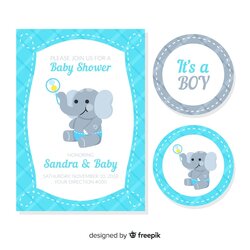Admirable Creative Baby Shower Template For Boy Vector Free Download