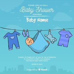 Splendid Free Vector Creative Baby Shower Template For Boy