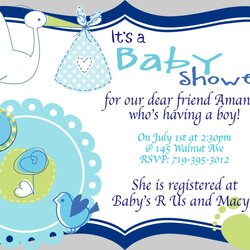 Unique And Simple To Going Boy Baby Shower Free Printable Message Invitations Wording African Storks