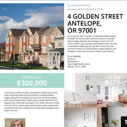 Preeminent Free Printable Real Estate Flyer Templates To Template Listing Marketing Townhouse Ideas