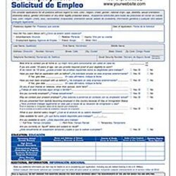Fantastic Employee Application Short Bilingual Employment Job Form