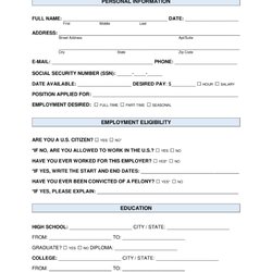 Superior Free Job Application Form Standard Template Word Employee Unforgettable Employment