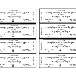 Fine Free Event Ticket Templates Ms Word Tickets Template Benefit Printable Sample Microsoft Concert Sales