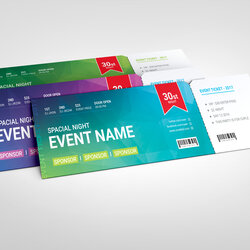 Sterling Premium Event Ticket Template Graphic Prime Design Templates Tickets Fit