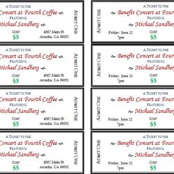 Great Daily Event Ticket Template Templates Free Word Tickets Concert Printable Prom Acoustic Almost