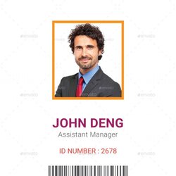 Superlative Employee Id Card Templates Template Badge Portrait Business Fascinating Singular Multipurpose