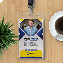 Out Of This World Employee Id Card Vertical Template Free Download Office Design