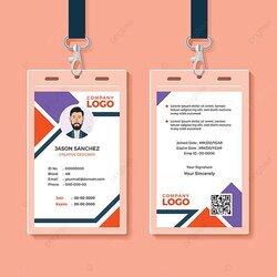 Id Card Template Vertical Business Cards Minimal Free