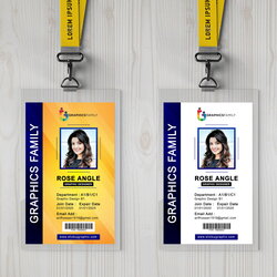 Free Employee Vertical Id Card Design Template Cards Horizontal Tag Editable